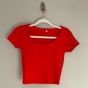 Target Women’s Red Tight Fit Short Sleeve Top